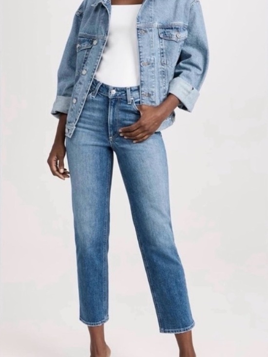 PAIGE Denim - PAIGE Sarah Straight Ankle Mid Wash Jeans Organic Cotton Sz 27 EUC